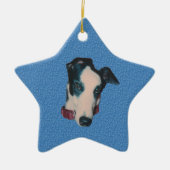 Knappe Greyhound Face Dog Ornament (Voorkant)