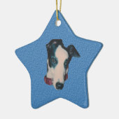 Knappe Greyhound Face Dog Ornament (Links)