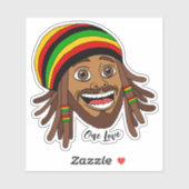Knappe Jamaicaanse Rasta-man Eén Liefde Sticker (Vel)
