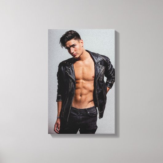 KNAPPE JONGE MANNEQUIN UITGESPANNEN CANVAS AFDRUK (Voorkant)