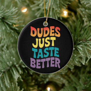 Knappe Kerels Smaken Net Beter Gay Pride Vintage Keramisch Ornament