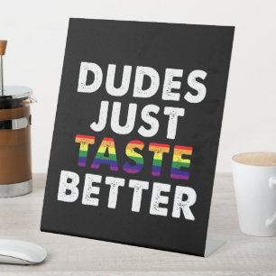 Knappe Kerels Smaken Net Beter Geschenkidee voor G Reclamebord Met Voetstuk