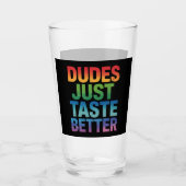 Knappe Kerels Smaken Simpelweg Lekkerder Grappige Glas (Voorkant)