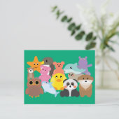 Knappe knuffels briefkaart (Staand voorkant)