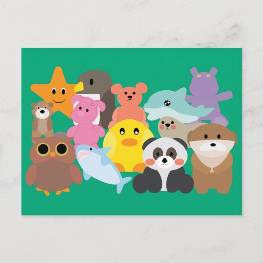 Knappe knuffels briefkaart (Voorkant)