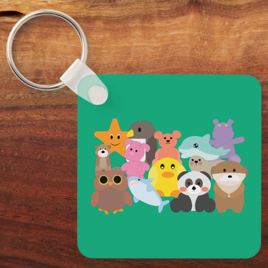 Knappe knuffels sleutelhanger (Voorkant)