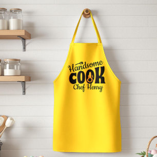Knappe kok geweldige chef-kok standaard schort