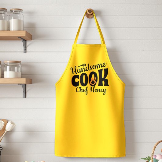 Knappe kok geweldige chef-kok standaard schort