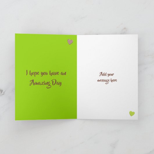 Knappe Man bruin & groen Verjaardagsfoto Kaart (Binnen)