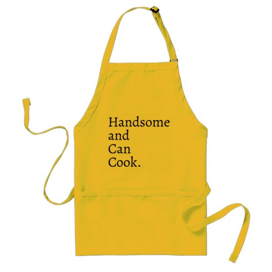 Knappe man die kan koken Grappig Bbq Schort Voor M (Voorkant)