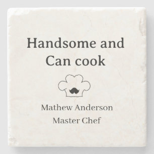 knappe man die kan koken master chef man keuken ko stenen onderzetter