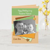 Knappe man op je verjaardag groene foto Kaart (Gele Bloem)