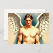 Knappe Mannelijke Engel Briefkaart (Voorkant / Achterkant)