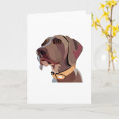 Knappe Mannelijke Weimaraner - elke gelegenheid ka Kaart (Gele Bloem)