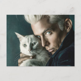 Knappe Mannen & Katten Kunst Ansichtkaart Briefkaart