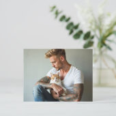 Knappe Mannen & Katten Kunst Ansichtkaart Briefkaart (Staand voorkant)