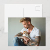 Knappe Mannen & Katten Kunst Ansichtkaart Briefkaart (Voorkant / Achterkant)