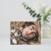 Knappe Mannen & Katten Kunst Ansichtkaart Briefkaart (Staand voorkant)