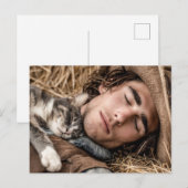 Knappe Mannen & Katten Kunst Ansichtkaart Briefkaart (Voorkant / Achterkant)