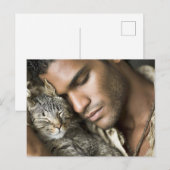 Knappe Mannen & Katten Kunst Ansichtkaart Briefkaart (Voorkant / Achterkant)