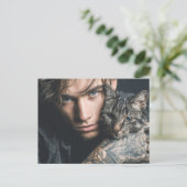 Knappe Mannen & Katten Kunst Ansichtkaart Briefkaart (Staand voorkant)