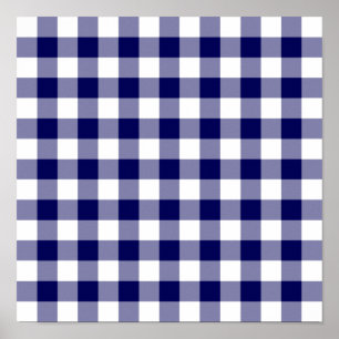 Knappe Marine en het Witte Patroon van de Plaid Poster