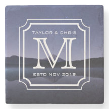 Knappe Monogram Mooie Landschapsfoto Eenvoudig