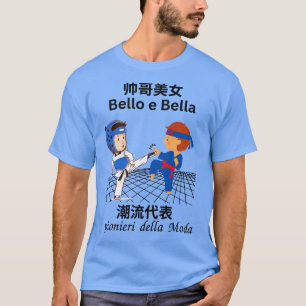 Knappe mooie karate Chinese Italiaanse taal T-shirt