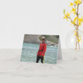 Knappe Mountie Fijne Canada Dag Grappige Foto Kaart (Gele Bloem)