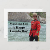 Knappe Mountie Happy Canada Day Grappige foto Briefkaart (Voorkant / Achterkant)