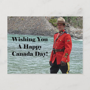 Knappe Mountie Happy Canada Day Grappige foto Briefkaart