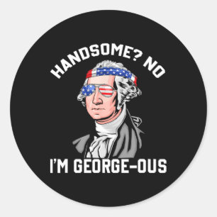 Knappe Nee George Washington 1776 Grappig 4 juli Ronde Sticker