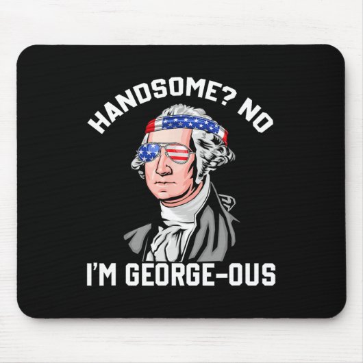 Knappe Nee George Washington 1776 Grappige 4e Juli Muismat (Voorkant)
