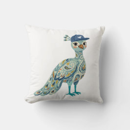 Knappe Pauw-hen Baseballpet Print Worp Kussen