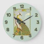 Knappe Peacock Wall Clock Grote Klok (Voorkant)