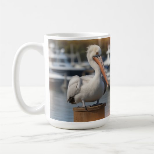 knappe pelikaan koffiemok (Links)