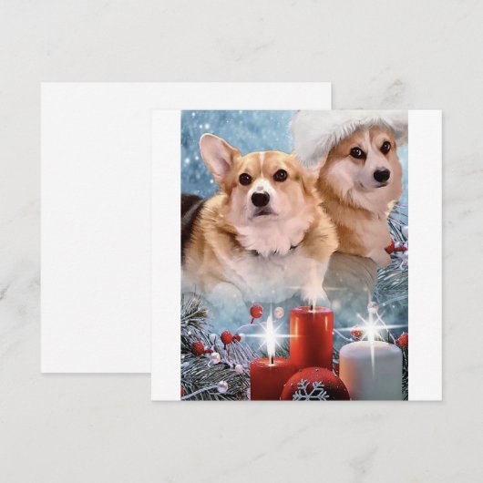 Knappe Pembroke Welsh Corgis Kerstkaart (Voorkant / Achterkant)