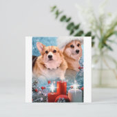 Knappe Pembroke Welsh Corgis Kerstkaart (Staand voorkant)