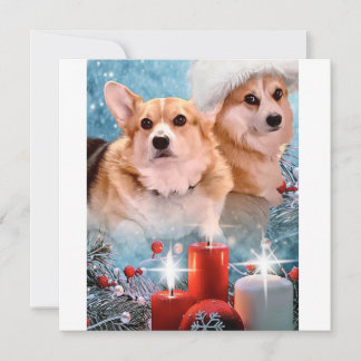 Knappe Pembroke Welsh Corgis Kerstkaart