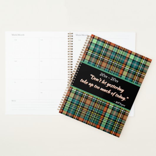 Knappe Plaid Motivatie gepersonaliseerd Planner (Display)