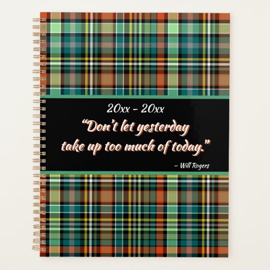 Knappe Plaid Motivatie gepersonaliseerd Planner (Voorkant)