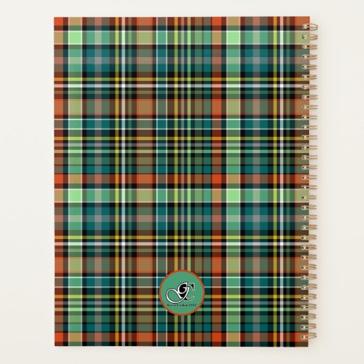 Knappe Plaid Motivatie gepersonaliseerd Planner (Achterkant)