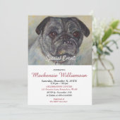 KNAPPE PUG WENST GELUKKIGE VERJAARDAG KAART (Staand voorkant)