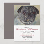 KNAPPE PUG WENST GELUKKIGE VERJAARDAG KAART (Voorkant / Achterkant)