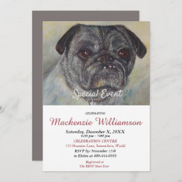 KNAPPE PUG WENST GELUKKIGE VERJAARDAG KAART