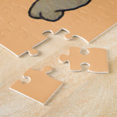 knappe puppy dog speelt boeiend bruin legpuzzel (Zijkant)