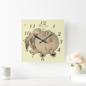 knappe puppy dog speelt boeman vierkante klok (Huis)