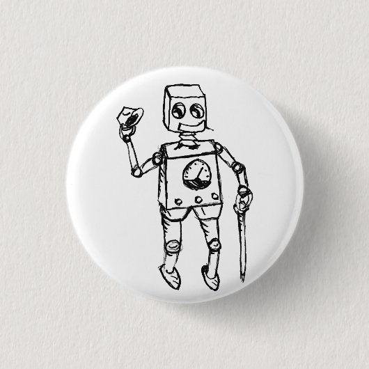 Knappe Robot, de knappe meneer op een Ronde Button 3,2 Cm (Voorkant)