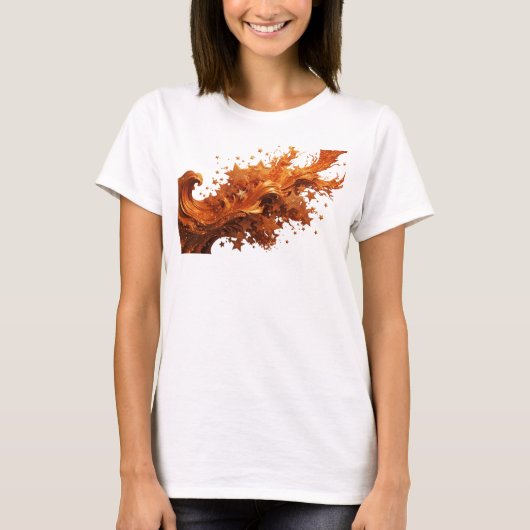 Knappe Rode Gouden STERREN Tekst Design T-shirt (Voorkant)