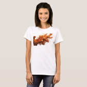 Knappe Rode Gouden STERREN Tekst Design T-shirt (Voorkant volledig)